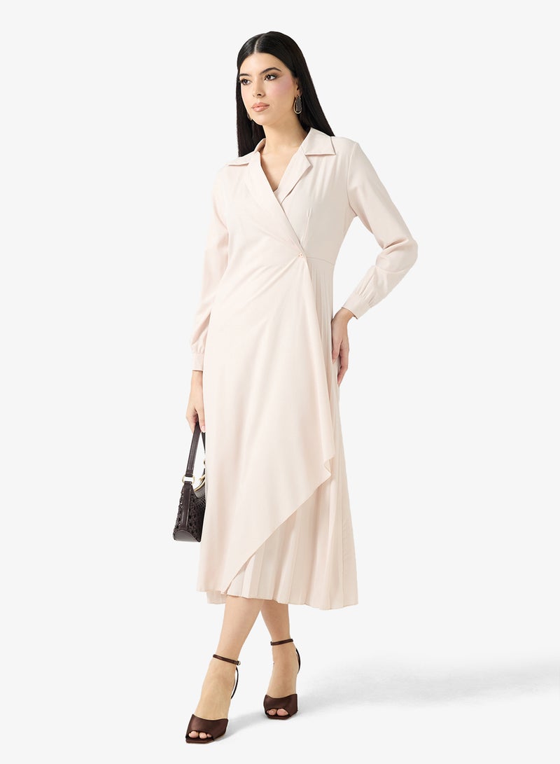 ELLA Wrap Dress With Pleats - Image 1